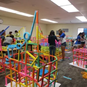 Paper roller coaster team building de construcción Pasa la risa